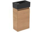 Ideal Standard Eurovit Plus Möbel-Handwaschbecken-Paket R0579Y8 Hamilton Eiche, 37x21x67cm, Hahnloch links