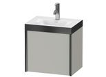 Duravit XViu Waschtisch-Unterschrank XV4631OB207P 45x33,3cm, 1 Tür, rechts, 1 Hahnloch, schwarz matt, Rahmen P, betongrau matt