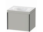 Duravit XViu Waschtisch-Unterschrank XV4609NB207C 60x48cm, 1 Auszug, ohne Hahnloch, schwarz matt, Rahmen C, betongrau matt