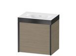 Duravit XViu Waschtisch-Unterschrank XV4631NB235P 45x33,3cm, 1 Tür, rechts, ohne Hahnloch, schwarz matt, Rahmen P, Eiche terra