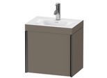Duravit XViu Waschtisch-Unterschrank XV4630OB290C 45x33,3cm, 1 Tür, links, 1 Hahnloch, schwarz matt, Rahmen C, flannel grey seidenmatt