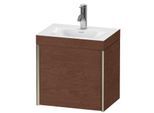 Duravit XViu Waschtisch-Unterschrank XV4630OB113C 45x33,3cm, 1 Tür, links, 1 Hahnloch, champagner matt, Rahmen C, amerikanischer nussbaum
