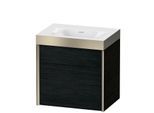 Duravit XViu Waschtisch-Unterschrank XV4630NB116P 45x33,3cm, 1 Tür, links, ohne Hahnloch, champagner matt, Rahmen P, Eiche schwarz