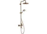 hansgrohe Axor Montreux Showerpipe 16572310 mit Thermostat, Kopfbrause, 240mm, 1jet, brushed red gold