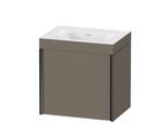 Duravit XViu Waschtisch-Unterschrank XV4630NB290C 45x33,3cm, 1 Tür, links, ohne Hahnloch, schwarz matt, Rahmen C, flannel grey seidenmatt