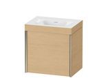 Duravit XViu Waschtisch-Unterschrank XV4630NB130C 45x33,3cm, 1 Tür, links, ohne Hahnloch, champagner matt, Rahmen C, Eiche natur