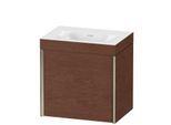 Duravit XViu Waschtisch-Unterschrank XV4631NB113C 45x33,3cm, 1 Tür, rechts, ohne Hahnloch, champagner matt, Rahmen C, amerikanischer nussbaum