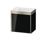 Duravit XViu Waschtisch-Unterschrank XV4631NB140P 45x33,3cm, 1 Tür, rechts, ohne Hahnloch, champagner matt, Rahmen P, schwarz hochglanz