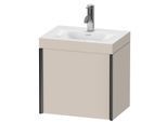 Duravit XViu Waschtisch-Unterschrank XV4630OB291C 45x33,3cm, 1 Tür, links, 1 Hahnloch, schwarz matt, Rahmen C, taupe matt
