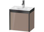 Duravit XViu Waschtisch-Unterschrank XV4630OB286P 45x33,3cm, 1 Tür, links, 1 Hahnloch, schwarz matt, Rahmen P, cappucino hochglanz
