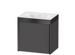 Duravit XViu Waschtisch-Unterschrank XV4631NB249P 45x33,3cm, 1 Tür, rechts, ohne Hahnloch, schwarz matt, Rahmen P, graphit matt