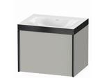 Duravit XViu Waschtisch-Unterschrank XV4609NB207P 60x48cm, 1 Auszug, ohne Hahnloch, schwarz matt, Rahmen P, betongrau matt
