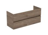 Ideal Standard Eurovit Plus Möbelwaschtisch-Paket R0576Y9 Nussbaum geflammt, 121,5x45,5x56,5cm, je 1 Hahnloch