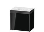 Duravit XViu Waschtisch-Unterschrank XV4630NB240P 45x33,3cm, 1 Tür, links, ohne Hahnloch, schwarz matt, Rahmen P, schwarz hochglanz