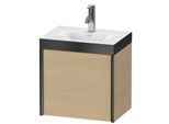 Duravit XViu Waschtisch-Unterschrank XV4630OB271P 45x33,3cm, 1 Tür, links, 1 Hahnloch, schwarz matt, Rahmen P, mediterrane eiche