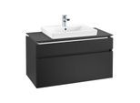 Villeroy & Boch Legato Waschtischunterschrank B681L0PD 100x55x50cm, mit LED-Beleuchtung, Black Matt Lacquer