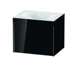 Duravit XViu Waschtisch-Unterschrank XV4609NB240C 60x48cm, 1 Auszug, ohne Hahnloch, schwarz matt, Rahmen C, schwarz hochglanz