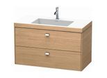 Duravit Brioso c-bonded Waschtisch mit Unterbau BR4607O1052, 100x48cm Europ. Eiche/Chrom, 1 Hahnl.