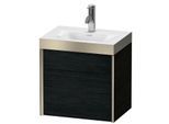 Duravit XViu Waschtisch-Unterschrank XV4631OB116P 45x33,3cm, 1 Tür, rechts, 1 Hahnloch, champagner matt, Rahmen P, Eiche schwarz