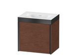 Duravit XViu Waschtisch-Unterschrank XV4630NB213P 45x33,3cm, 1 Tür, links, ohne Hahnloch, schwarz matt, Rahmen P, amerikanischer nussbaum