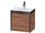 Duravit XViu Waschtisch-Unterschrank XV4631OB279P 45x33,3cm, 1 Tür, rechts, 1 Hahnloch, schwarz matt, Rahmen P, nussbaum natur