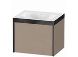 Duravit XViu Waschtisch-Unterschrank XV4609NB275P 60x48cm, 1 Auszug, ohne Hahnloch, schwarz matt, Rahmen P, leinen
