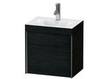 Duravit XViu Waschtisch-Unterschrank XV4631OB216C 45x33,3cm, 1 Tür, rechts, 1 Hahnloch, schwarz matt, Rahmen C, Eiche schwarz