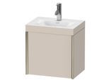 Duravit XViu Waschtisch-Unterschrank XV4630OB191C 45x33,3cm, 1 Tür, links, 1 Hahnloch, champagner matt, Rahmen C, taupe matt