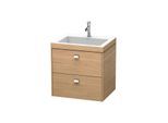 Duravit Brioso c-bonded Waschtisch mit Unterbau BR4605N1052, 60x48cm Europ. Eiche/Chrom, o. Hahnl.