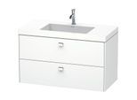 Duravit Brioso c-bonded Waschtisch mit Unterbau BR4607O1018, 100x48cm Weiß Matt/Chrom, 1 Hahnloch