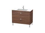 Duravit Brioso c-bonded Waschtisch mit Unterbau BR4702N1021 100x48, Nussbaum Dunkel/Chrom, o Hahnl