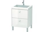 Duravit Brioso c-bonded Waschtisch mit Unterbau BR4700O2222, 60x48cm, Weiß Hochglanz, 1 Hahnloch