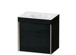 Duravit XViu Waschtisch-Unterschrank XV4631NB116C 45x33,3cm, 1 Tür, rechts, ohne Hahnloch, champagner matt, Rahmen C, Eiche schwarz