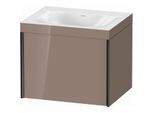 Duravit XViu Waschtisch-Unterschrank XV4609NB286C 60x48cm, 1 Auszug, ohne Hahnloch, schwarz matt, Rahmen C, cappucino hochglanz
