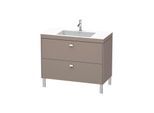 Duravit Brioso c-bonded Waschtisch mit Unterbau BR4702N1043 100x48cm, Basalt Matt/Chrom, o. Hahnl.