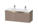 Duravit XViu Waschtisch-Unterschrank XV4613OB186P 120x48cm, 1 Auszug, champagner matt, Rahmen P, cappucino hochglanz