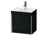 Duravit XViu Waschtisch-Unterschrank XV4630OB116C 45x33,3cm, 1 Tür, links, 1 Hahnloch, champagner matt, Rahmen C, Eiche schwarz