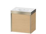 Duravit XViu Waschtisch-Unterschrank XV4631NB130P 45x33,3cm, 1 Tür, rechts, ohne Hahnloch, champagner matt, Rahmen P, Eiche natur
