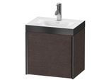 Duravit XViu Waschtisch-Unterschrank XV4631OB272P 45x33,3cm, 1 Tür, rechts, 1 Hahnloch, schwarz matt, Rahmen P, eiche dunkel gebürstet