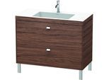 Duravit Brioso c-bonded Waschtisch mit Unterbau BR4702O1021 100x48, Nussbaum Dunkel/Chrom, 1 Hahnl
