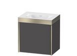 Duravit XViu Waschtisch-Unterschrank XV4631NB149P 45x33,3cm, 1 Tür, rechts, ohne Hahnloch, champagner matt, Rahmen P, graphit matt