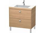 Duravit Brioso c-bonded Waschtisch mit Unterbau BR4701O1052, 80x48cm, Europ. Eiche/Chrom, 1 Hahnl.