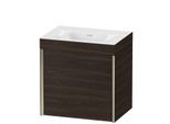Duravit XViu Waschtisch-Unterschrank XV4631NB169C 45x33,3cm, 1 Tür, rechts, ohne Hahnloch, champagner matt, Rahmen C, nussbaum gebürstet