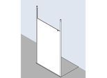 Kermi Walk-In XS Glasanlage XSFD112020VAK 120x200cm, silber hochglanz, ESG klar, mit 2 Deckenstützen
