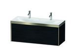 Duravit XViu Waschtisch-Unterschrank XV4613OB116P 120x48cm, 1 Auszug, champagner matt, Rahmen P, Eiche schwarz