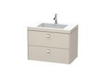 Duravit Brioso c-bonded Waschtisch mit Unterbau BR4606N1091, 80x48cm, Taupe/Chrom, ohne Hahnloch