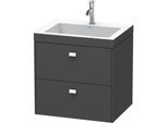 Duravit Brioso c-bonded Waschtisch mit Unterbau BR4605O1049, 60x48cm, Graphit Matt/Chrom, 1 Hahnl.