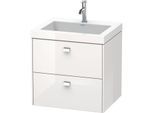 Duravit Brioso c-bonded Waschtisch mit Unterbau BR4605O1022, 60x48cm, Weiß Hochgl./Chrom, 1 Hahnl.