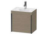 Duravit XViu Waschtisch-Unterschrank XV4631OB235C 45x33,3cm, 1 Tür, rechts, 1 Hahnloch, schwarz matt, Rahmen C, Eiche terra