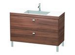Duravit Brioso c-bonded Waschtisch mit Unterbau BR4703O1079 120x48, LNussbaum Natur/Chrom, 1 Hahnl